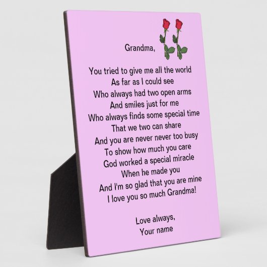 Plaque Photo Grand-mère (Côté)