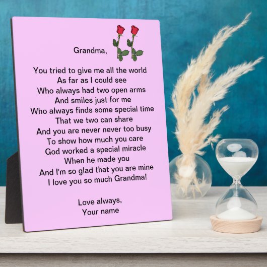 Plaque Photo Grand-mère (Côté)