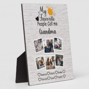 Plaque Photo Grand-mère avec des noms et des photos des petits-
