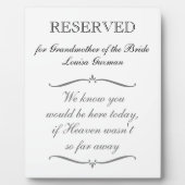 Plaque Photo Grand-mère de l'épouse Mariage commémoratif (Devant)