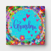 Plaque Photo Grand-mère Joli floral Whimsical (Devant)