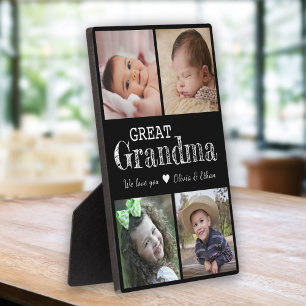 Plaque Photo Grand-mère Nous Vous Aimons 4 Photo Collage Noir