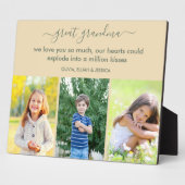 Plaque Photo Grand-mère Nous vous aimons Poème Personnalisé 3 P (Côté)