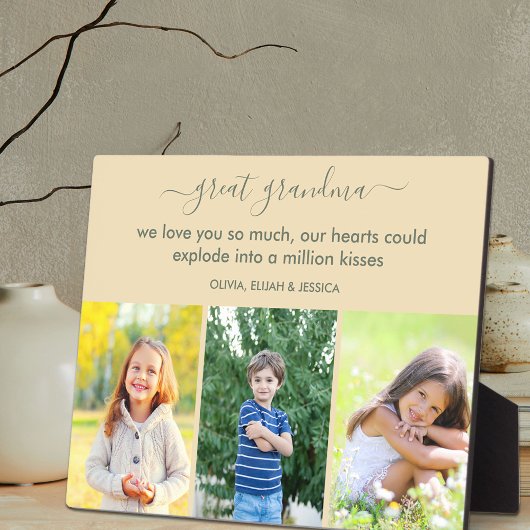 Plaque Photo Grand-mère Nous vous aimons Poème Personnalisé 3 P