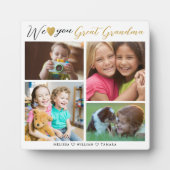 Plaque Photo Grand-mère, on t'aime | Grandkids 4 Photo (Devant)