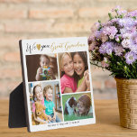 Plaque Photo Grand-mère, on t'aime | Grandkids 4 Photo<br><div class="desc">Grand-mère,  on t'aime | Grandkids 4 Photo Collage Plaque — Faites votre propre cadre de 4 images personnalisées avec 4 photos et noms de petits-enfants préférés. Fait un cadeau de gardien précieux pour l'arrière-grand-mère pour Noël,  anniversaire,  jour de la mère,  jour des grands-parents et autres jours spéciaux.</div>