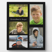 Plaque Photo Grand-mère petits-enfants noirs garçons photo (Devant)