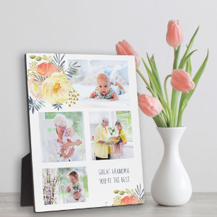 Plaque Photo Grand-mère Vous êtes le meilleur 4 Photo Floral
