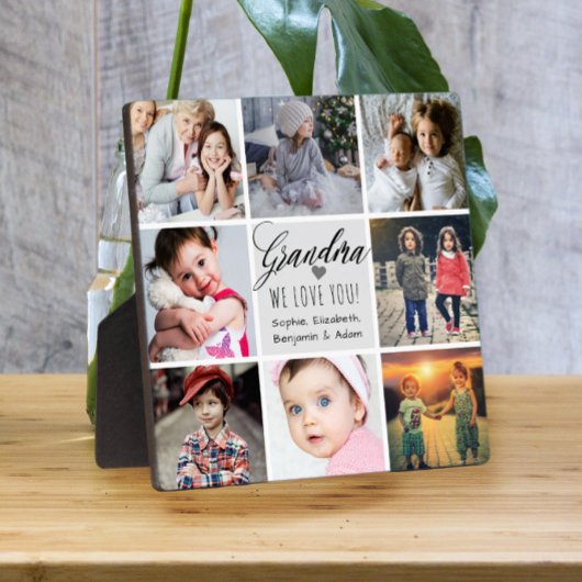 Plaque Photo Grand-mère We Love You Photo Collage