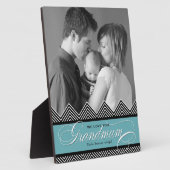 Plaque Photo Grand-mère Zig Zag Chevron Moderne Personnalisé (Côté)