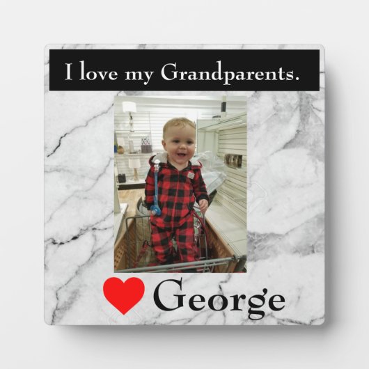 Plaque Photo Grand-parents aiment (Devant)