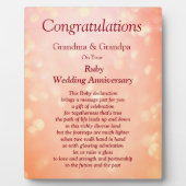 Plaque Photo Grand-parents Ruby Mariage Anniversaire (Devant)