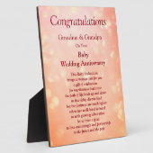 Plaque Photo Grand-parents Ruby Mariage Anniversaire (Côté)