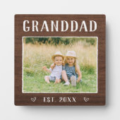 Plaque Photo Grand-père personnalisé rustique (Devant)