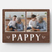 Plaque Photo Grand-père rustique à deux photos (Devant)