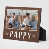 Plaque Photo Grand-père rustique à deux photos (Côté)