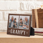 Plaque Photo Grand-père rustique Grampy à deux photos<br><div class="desc">Le panneau en bois de charme pour la Fête des pères,  les anniversaires ou la fête des grands-parents présente deux photos côte à côte sur un arrière - plan rustique avec "Grampy" en dessous.</div>