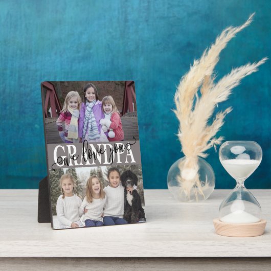 Plaque Photo Grand-père We Love You Photo Collage (Côté)