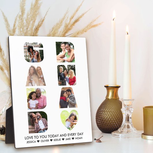 Plaque Photo GRANDAD Lettre découpée 8 photo Collage personnali