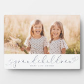 Plaque Photo Grandchildren Modern Heart Script Photo Love (Devant)