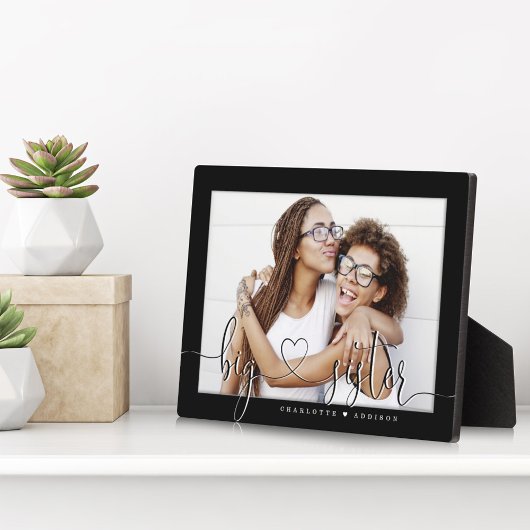 Plaque Photo Grande Soeur Moderne Minimale Noir Matboard Photo