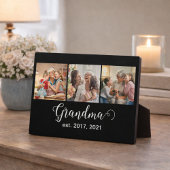 Plaque Photo Grandma Established Script Gift 3 Photo