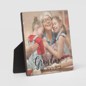 Plaque Photo Grandma Established Year Modern Black Script Photo (Recto)