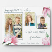 Plaque Photo Grandma la plus aimée rose Magnolia 3 Photo (Devant)