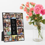 Plaque Photo Grandma Love 10 Photo Collage noir<br><div class="desc">Une plaque de collage photo noir pour célébrer la meilleure grand-mère de l'histoire. Personnalisez avec 10 photos de ses petits-enfants,  enfants et autres membres de la famille. "LOVE" est écrit au milieu dans un élégant texte blanc.</div>