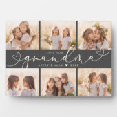 Plaque Photo Grandma Modern Heart Script Photo Collage Love (Devant)