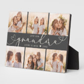 Plaque Photo Grandma Modern Heart Script Photo Collage Love (Côté)