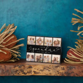 Plaque Photo Grandma Modern Heart Script Photo Collage Love (Côté)