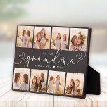 Plaque Photo Grandma Modern Heart Script Photo Collage Love<br><div class="desc">Aimez-vous GRANDMA : Grand cadeau photo personnalisé pour grands-parents, Saint-Valentin, Fête des mères, ou les Fêtes : Cette plaque photo moderne est facile à customiser avec vos 8 photos préférées. Le texte ci-dessous peut être personnalisé pour lire le nom de l'enfant ou membre de la famille ainsi que le texte...</div>