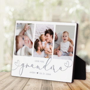 Plaque Photo Grandma Modern Heart Script Photo Collage Love