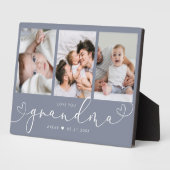 Plaque Photo Grandma Modern Heart Script Photo Collage Love (Côté)