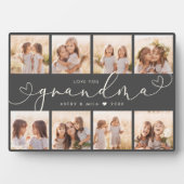 Plaque Photo Grandma Modern Heart Script Photo Collage Love (Devant)