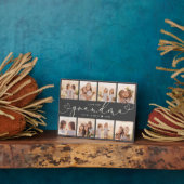 Plaque Photo Grandma Modern Heart Script Photo Collage Love (Côté)