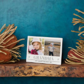 Plaque Photo GRANDMA Petits-enfants 2 COEURS GRAS Photo (Côté)