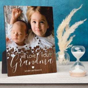 Plaque Photo Grandma rustique en bois