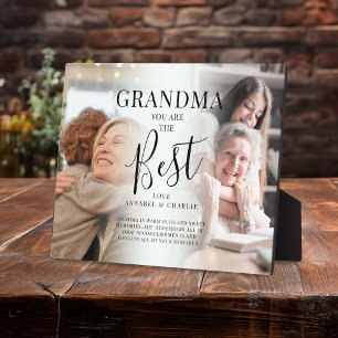 Plaque Photo 'GRANDMA' vous êtes le meilleur' Photos, Noms et C