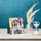 Plaque Photo Grandpa Est. White script photo (Insitu)