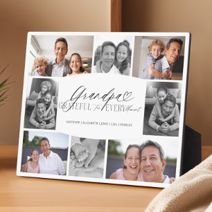 Plaque Photo Grandpa Grateful for Every Moment Photo Collage