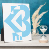 Plaque Photo Graphique d'amour cool, Bleu (Côté)