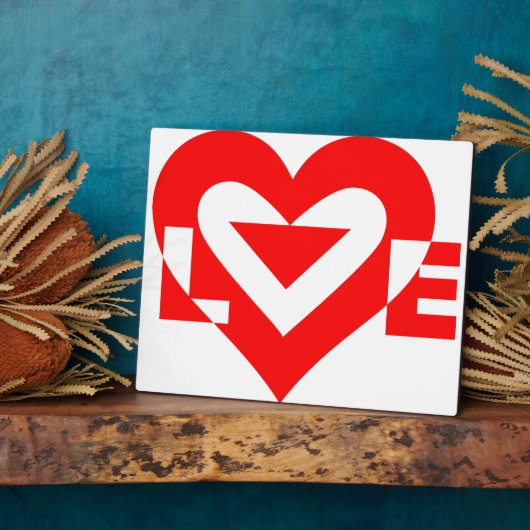 Plaque Photo Graphique d'amour cool, Rouge (Côté)