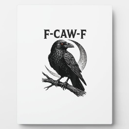 Plaque Photo Graphique Rétro de Corbeau Drôle F-Caw-F (Devant)