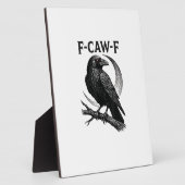 Plaque Photo Graphique Rétro de Corbeau Drôle F-Caw-F (Côté)