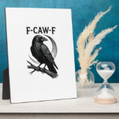 Plaque Photo Graphique Rétro de Corbeau Drôle F-Caw-F (Côté)