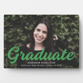 Plaque Photo Gras Green Script Graduation Photo (Devant)