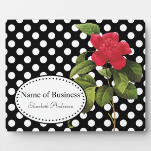 Plaque Photo Gras noir et blanc Pois Camellia Business