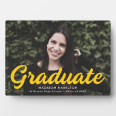 Plaque Photo Gras Yellow Script Graduation Photo (Devant)